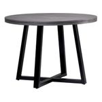 Walker Edison Rustic Solid Wood Distressed Round Kitchen Dining Room Table, 42 Inch, Grey