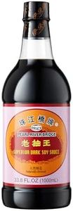 Pearl River Bridge Superior Dark Soy Sauce – Made from Non-GMO Soybeans, Vegan, No MSG Added, Naturally Brewed – Rich Dark Color for Red-Braising, Marinades, Stir-Fries, Soups & Authentic Asian Cuisine, 33.8 fl oz ，Plastic Bottle