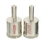 sourcingmap 2PCS 27mm Diamond Coated Hole Saw Drill Bits for Glass Ceramic Tile Marble Rock Porcelain Bottles Pots Brick