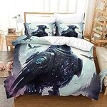 Bedding Bedroom Daybed (Double) Raven Fairyland 3 Piece Duvet Cover Set Queen Microfiber Soft Cosy for All Season Size: 200X200cm (1 quilt cover with 2 pillowcases)