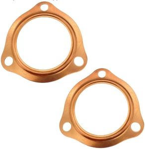 2pcs 2.5 inch Copper Header Collector Gaskets Reusable for SBC BBC 302 350 454 Gaskets， Exhaust Gaskets