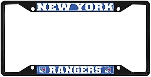 FANMATS 31387 New York Rangers Metal License Plate Frame Black Finish