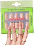 PaintLab Press-On Nails Manicure Kit, Peach Fuzz Almond, 24-Piece Set, Long-Lasting Fake Nails with Glue, File, Prep Pad & Cuticle Stick