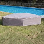 SUNSITT Patio Furniture Cover Half Moon Outdoor Sectional Furniture Cover, Waterproof Curved Sofa Covers, 120''L x 56''W x 28''H