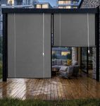 GREEN DECOR Waterproof Polyester PU Coated Chick Blind Curtain for Balcony & Window|Roll-Up Outdoor Sun Shade Blind|Rain & Dust &UV Protection, Wind Resistant|(Grey, 4X7 Feet) Pack of 1