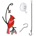 UFURMATE Window Hanging, Cardinal Bird on Tree Branch Window Ornament Window Art Hanging Pendant Red Bird Suncatcher for Home Window Garden Decoration