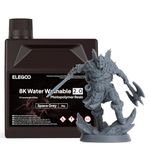 ELEGOO Upgraded Water Washable 8K 3D Printer Resin 2.0 Space Grey 2KG, 405nm UV-Curing 3D Resin with Lower Shrinkage and Higher Precision for LCD 3D Printing