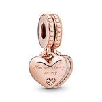 PANDORA Mother And Daughter Hearts Rose Dangle Charm, 782072EN23