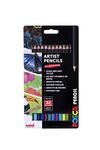 POSCA KPE-200 Oil and Wax Colouring Pencils. Premium Tough Nib for Arts and Crafts. Multi Surface Use On Wood, Fabric, Paper, Cardboard, & Canvas. Perfect for Creative Drawing. 12 Cosmos Colours