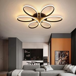 Modern LED Chandelier Lighting Ceiling Light Fixture Flush Mount Lamp for Living Room Bedroom Dining Room Study Room Kids Room Dimmable with Remote Control (Diameter 75CM)