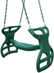 Swing-N-Slide WS 3452 Heavy Duty Two Person Dual Glider Swing, with Coated Chains to Prevent Pinching, 18" W x 25 in H x 40" L, Green