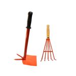 AL FAZAL Heavy Duty Garden Hoe Trowel and Shovel with Comfortable Strong Handle for Gardening & Usage and Long-Lasting for Garden Tool Set (Orange)