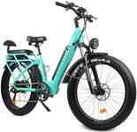 Wildeway Electric Bike for Adults Step Through 17.5AH Battery 26 Inch Fat Tire Ebike 750W Mountain Electric Bicycle for Youth Men Food Delivery Uber Long Range Ebike Child Seat 48KPH