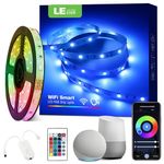 Lepro Alexa LED Strip Light 5m, Smart WiFi App Control RGB LED Strip, 150 LEDs Light Strip with Remote, Works with Alexa and Google Home, Flexible LED Lights for Bedroom Party Kitchen