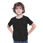 Bouncy Toonz Boy's Regular Plain Tshirt/Kids Charcoal Tshirt for Boys/Regular Fit Cotton Round Neck Half Sleeve(boy-plain-charcoal-6-8y)