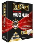 Deadfast 20300396 Ready to Use Pre-Baited with Poison Mouse Killer Bait Station, Twin Pack - White