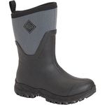 Muck Boots Women's Arctic Sport Mid Fleece Lined Waterproof Pull on Boot, Black Grey, 6