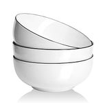 AnBnCn Salad Soup Bowls 3-Pack-65 Oz Super Large Stackable Round White Fine Porcelain Cereal Pasta Bowl-Sets