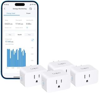 TP-Link Tapo Wi-Fi Smart Plug, 𝗘𝗻𝗲𝗿𝗴𝘆 𝗠𝗼𝗻𝗶𝘁𝗼𝗿𝗶𝗻𝗴, Compatible with Alexa & Google Home & Samsung SmartThings, Timer, 15A/1800W Max, ETL Certified, 2.4G Wi-Fi Only, Tapo P115(4-Pack)