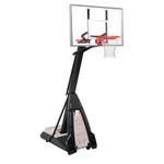 Spalding – The Beast hoop – Color Black/White/Orange- Basketball hoop – Size 60'' – Glass board – Height adjustment – Portable – PRO IMAGE breakaway rim included – Screw jack infinite lift