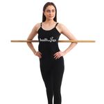 HealthAndYoga StretchNHeal XL Collapsible Multi-Use Wooden Yoga Stick - Physical Exercise Dowel, Stretch Mobility Rod, Posture Pole (XL - 48 inches)