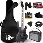 PYLE Electric Guitar – Full Size Heavy Metal, Fire- Shaped Body, Dual Humbucker Pickups, 24-Fret Neck, Includes 10W Amplifier & Accessory Kit Cable, Bag, Strings, Strap, Tuner, Picks