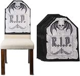 Spooky Central Halloween Chair Covers, Ghost Tombstone Decorations (19 x 26 in, 6 Pack)