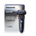 Panasonic Series 800 ES-LV67 , 5-Blade Wet & Dry Electric Shaver For Men, Rechargeable, Responsive Beard Sensor, Multi-Flex 16D Head, Navy and Black