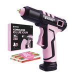 EZARC Cordless Hot Glue Gun, 15s Heating Fast Glue Gun Kit with 30 Pcs Mini Glue Gun Sticks, Automatic-Safety-Power-Off, Built-in 2500 mAh Lithium-ion for Art, Crafts, Decorations, Home Repairs