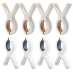 8 PCS Beach Towel Clips for Sun Loungers, Non-Slip Towel Pegs, Large Towel Clips Strong Grip Clothes Pegs, for Sun Lounger Washing Line Laundry Pool Chairs Sunbeds, with Drawstring Organizer