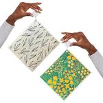 Papaya Reusable Paper Towels 4-Pack - 4 Sheets + 2 Hooks, 1 Sheet Replaces 17 Rolls, Quick Drying, No Odor, Washable Kitchen Cloth, Sustainable Dish Sponge, Eco Friendly Gift (The Wanderer)