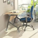Interio by Godrej Fold Mobile Study Table/Home Office Table/Study Desk/Work Desk | 1 Year Warranty | Foldable Table with Heavy Duty Castors and Metal Understructure (Siam Teak Color)