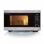 Sharp 0.9 Cu Ft Compact Stainless Steel Countertop Microwave Oven with Carousel Turntable, Small Microwave 900W, Auto Defrost, Express Cook, Silent Mode