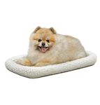 MidWest Homes for Pets 55.88 cm (22-Inch) Long White Fleece Dog or Cat Bed; Comfortable Bolster Dog Bed, Fits a 55.88 cm (22-Inch) Long Dog Crate, Easy Maintenance Machine Wash & Dr, White, 40222