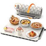 iTRUSOU Electric Warming Tray - Food Warmer Mat Heating Warming Trays for Food Silicone Warming Plate Food Heaters for Buffet 3 Temperature Settings Hot Plates for Gatherings Parties(Cream)