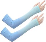 JK Home Gradient Ice Silk Arm Sleeves UV Protection Cooling - UPF 50+ Sun Sleeves Sunscreen Covers Compression Warmer Gloves for Men Women Running Cycling Driving Fishing