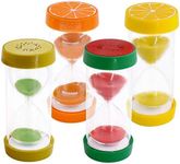 Glarks 4 Colors Fruit Style Hourglass Sand Timer Clock 5mins / 10mins / 15mins / 30mins Sandglass Timer for Kids, Classroom, Kitchen, Games, Brushing Timer, Home Office Decoration Timers