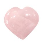 9Dzine Rose Quartz Heart for Valentine's Day 60-80 Gm | Purple Heart Shape Crystal Puffy Heart for Showpieces Decorative Items | Heart for Friendship Couple Gifts for Women