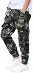 Rolanko Boys' Cargo Pants Casual Ki