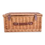 Traditional Premium Wicker Gift Basket with Lid Empty Picnic Hamper with Handle Shop Retail Display Basket (Medium)