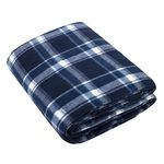 50x60 Throw Blankets, Plaid Fleece Throw Blankets for Bedroom, Couch, Livingroom, Chair, Pets, Outdoors (Blue)