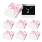 6 Pack Small Gift Boxes, 7.5x7.5x3.5cm Jewellery Gift Box with Lids Ring Earring Bracelet Gift Box, Small Gift Boxes for Jewellery(Pink)