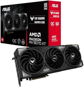 ASUS TUF Gaming Radeon RX 9070 XT OC Edition 16GB Gaming Graphics Card (16GB GDDR6, PCIe 5.0, HDMI, DisplayPort 2.1, 3.125 Slot, Axial Fans, PCB Protective Coating)