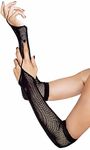 Leg Avenue Women's Shimmer Fishnet Arm Warmer, Black, One Size