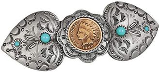 American Coin Treasures Indian Head Penny Coin Pewter Western Hair Barrette | Genuine United States One Cent Coin | Hair Accessory | Certificate of Authenticity