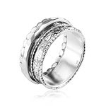 925 Sterling Silver Spinner Ring For Women Men Band Embossed and Beaded, Oxidized, Vintage Stylish Hypoallergenic, Nickel Lead-free, Artisan Handcrafted Designer Made in Israel (Size 5-11), not_known