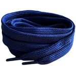 Smart Laces 120cm / 47” Navy Flat Trainer Shoe laces ideal replacement laces for Converse, Nike, Adidas, Vans, Reebok, Puma, adults or kids Shoelaces