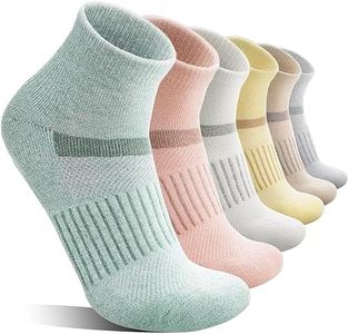 MOSEY KOSY 6 Pairs Merino Wool Socks Women Men Unisex Quarter Running Walking Hiking Work Thermal Winter Warm Compression Support Breathable Thick Cushion Socks(Multicolor Series,3-7)