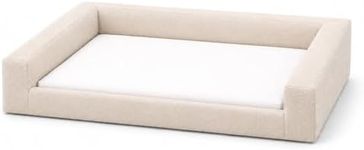 Mini Cloud Bed - Removable and Washable Covers - Upholstered Minimalist Modern Luxury - Toddler Baby Pet Dog Cat Nursery (Cream Boucle, Medium)