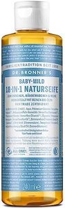 Dr. Bronner 's 18 en 1 Jabón natural | Jabón líquido orgánico | Baby Mild sin fragancia | Gel de ducha, jabón de manos, champú y mucho más | Con aceites orgánicos | Comercio justo | 120 ml